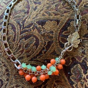Awesome mid-century glass bead & chain necklace